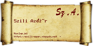 Szili Azár névjegykártya